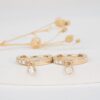 Diamond Drop Hoop Earrings - Image 5