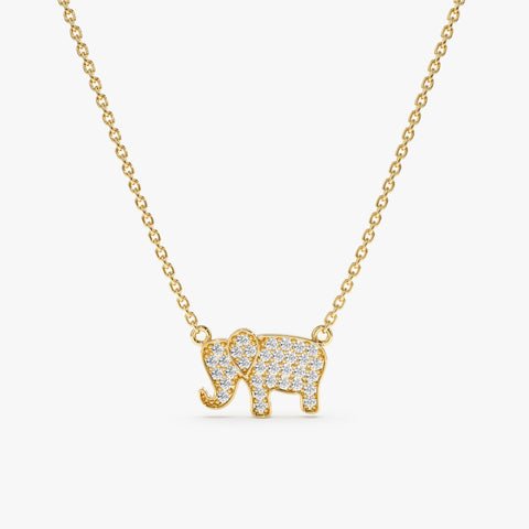 Diamond Elephant Necklace