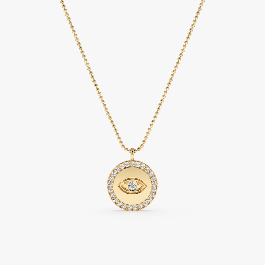 Diamond Eye Medallion with Ball Chain