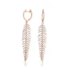 Diamond Feather Drop Earrings - Image 2