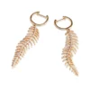 Diamond Feather Drop Earrings - Image 6