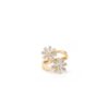 Diamond Flower By Pass Ring in 925 Sterling Silver