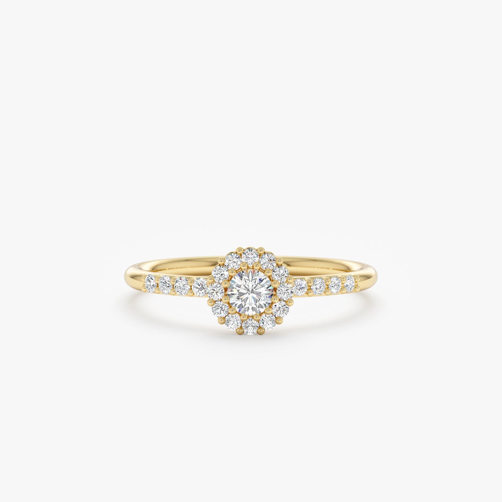 Diamond halo ring in hallmarked 925 sterling silver