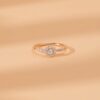 Diamond halo engagement ring with a 6 mm setting size