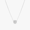 Diamond Halo Pendant Necklace - Image 2