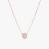 Diamond Halo Pendant Necklace - Image 3