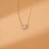 Diamond Halo Pendant Necklace - Image 5