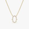 Diamond Hamsa Cutout Necklace