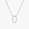 Diamond Hamsa Cutout Necklace - Image 2