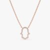 Diamond Hamsa Cutout Necklace - Image 4