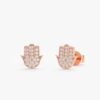 Diamond Hamsa Stud Earrings - Image 2