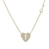 Diamond heart and key necklace with delicate symbolic pendant