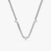 Diamond Heart Cuban Chain Station Necklace - Image 2