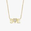 Diamond Heart Initials Necklace