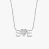 Diamond Heart Initials Necklace - Image 2