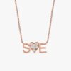 Diamond Heart Initials Necklace - Image 3