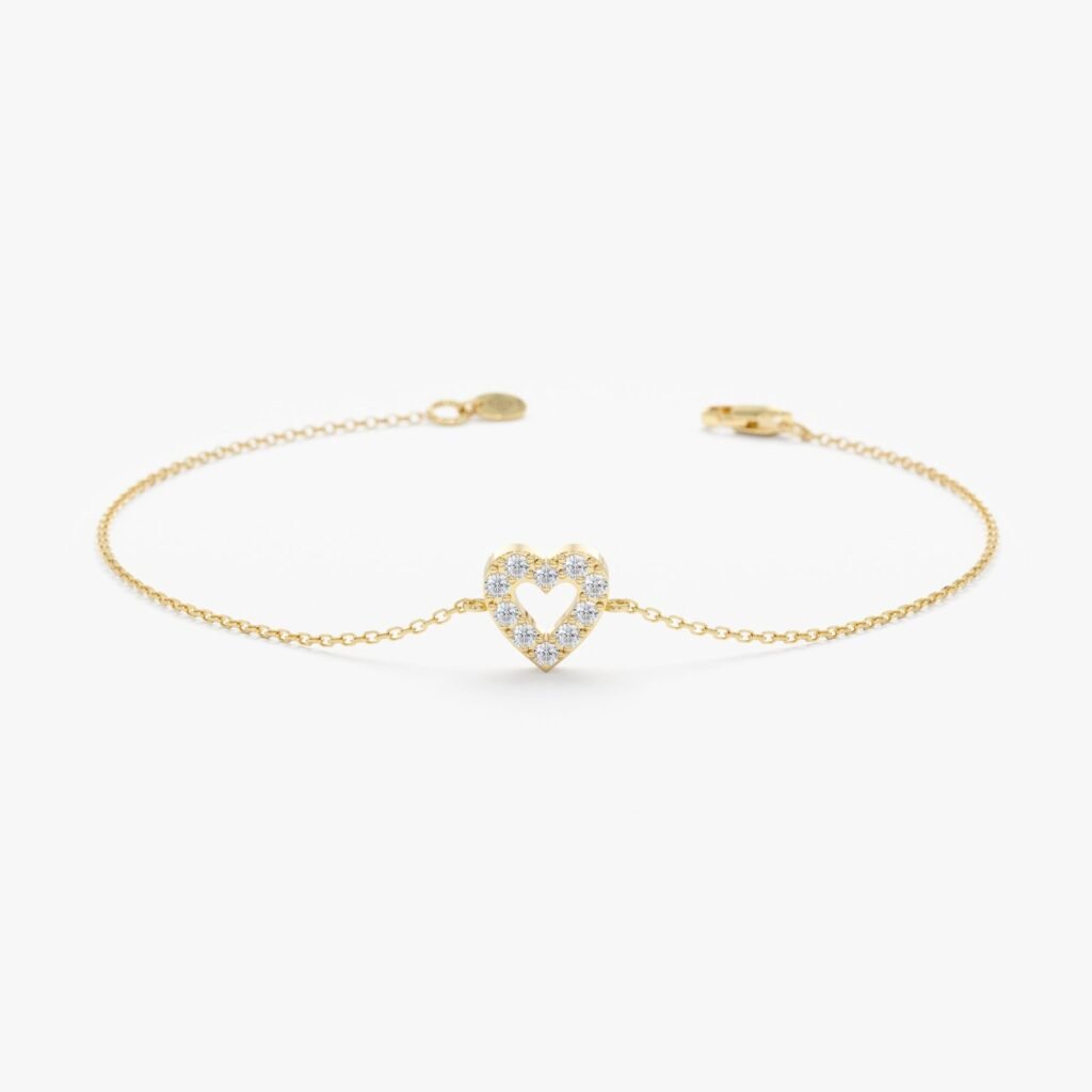 Diamond Heart Outline Bracelet