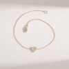 Delicate heart outline bracelet in thick gold plating