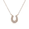 Gold-plated sterling silver horseshoe necklace with CZ accents