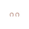 Diamond horseshoe stud earrings in thick gold plating and sterling silver