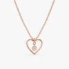 Diamond In Heart Outline Necklace - Image 3