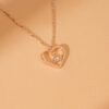 Diamond In Heart Outline Necklace - Image 5
