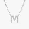 Diamond Initial Paperclip Necklace - Image 2