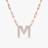 Diamond Initial Paperclip Necklace - Image 3