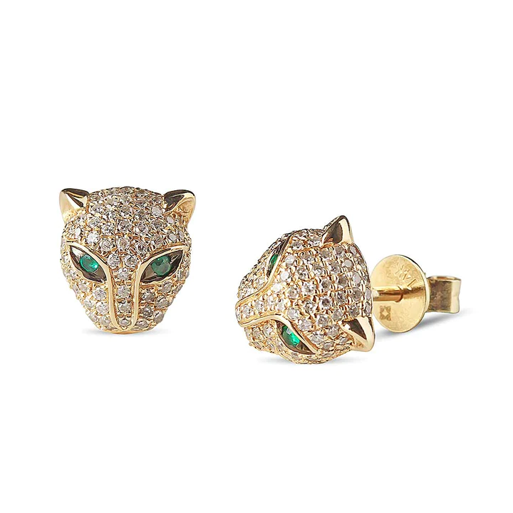 Diamond Jaguar Studs