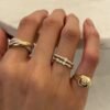 Gold-plated sterling silver signet ring with letter accent