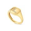 Personalised signet ring featuring a clean letter detail