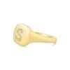 Diamond letter signet ring in 925 sterling silver