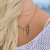 Diamond lightning bolt charm in 925 sterling silver and thick gold plating