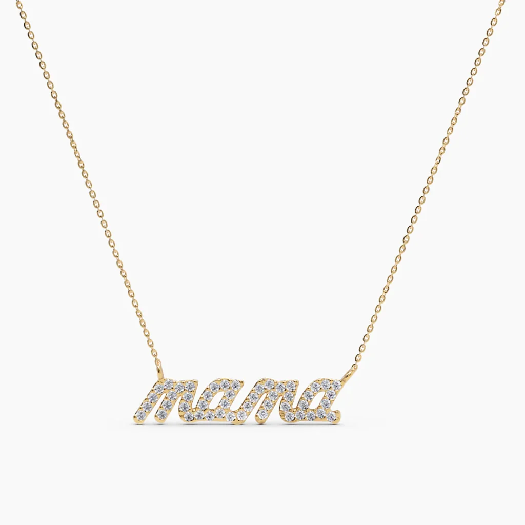 Diamond Mama Necklace, Mother's Day Gift, Diamond Necklace, Mom Necklace