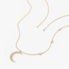 Diamond Moon and Side Stars Necklace - Image 4