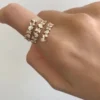 Diamond Multi shaped Coil Ring