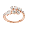 Ring with premium CZ diamond stones in multi shaped settings