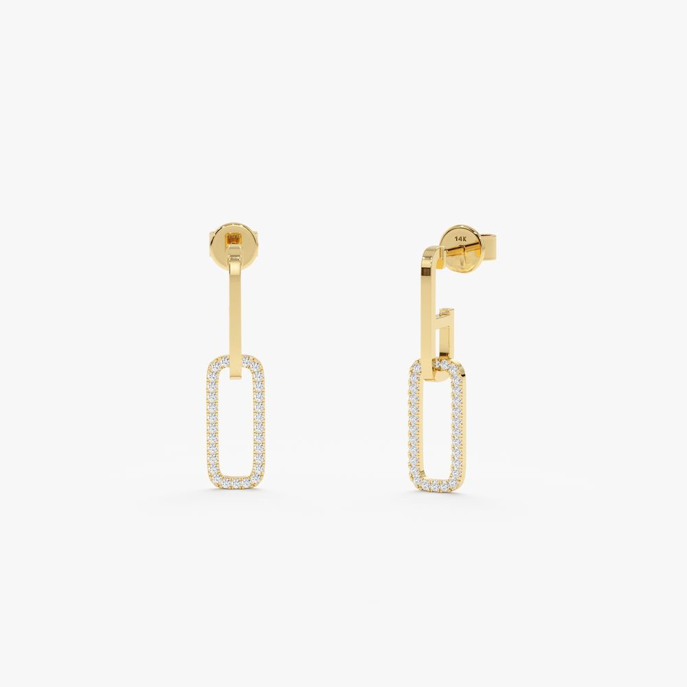 Diamond Paperclip Earrings