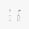 Diamond Paperclip Earrings - Image 2