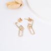 Diamond Paperclip Earrings - Image 3