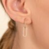 Diamond Paperclip Earrings - Image 5