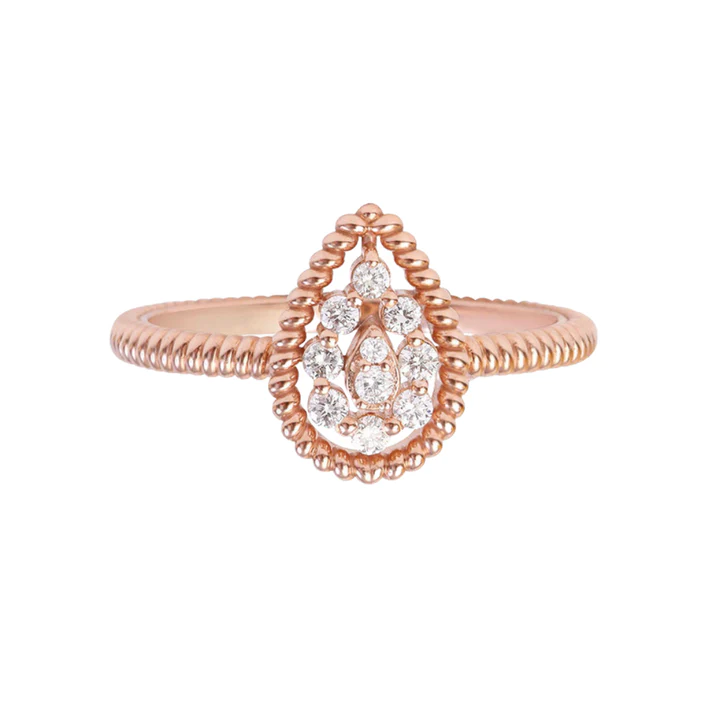 Diamond Pear Shaped Cluster Ring