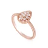 Gold plated sterling silver ring with a pear cluster design
