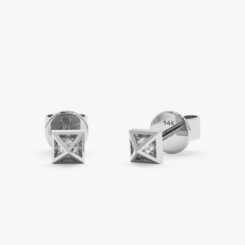 Diamond Pyramid Studs