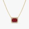 Diamond & Ruby 925 Sterling Silver Necklace