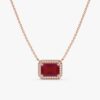 Diamond & Ruby 925 Sterling Silver Necklace - Image 5