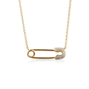 Diamond Safety Pin Necklace