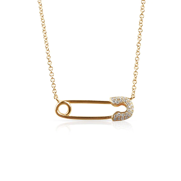 Diamond Safety Pin Necklace