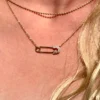 Diamond Safety Pin Necklace - Image 2