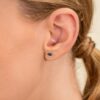 Diamond & Sapphire Eye Stud Earrings - Image 3